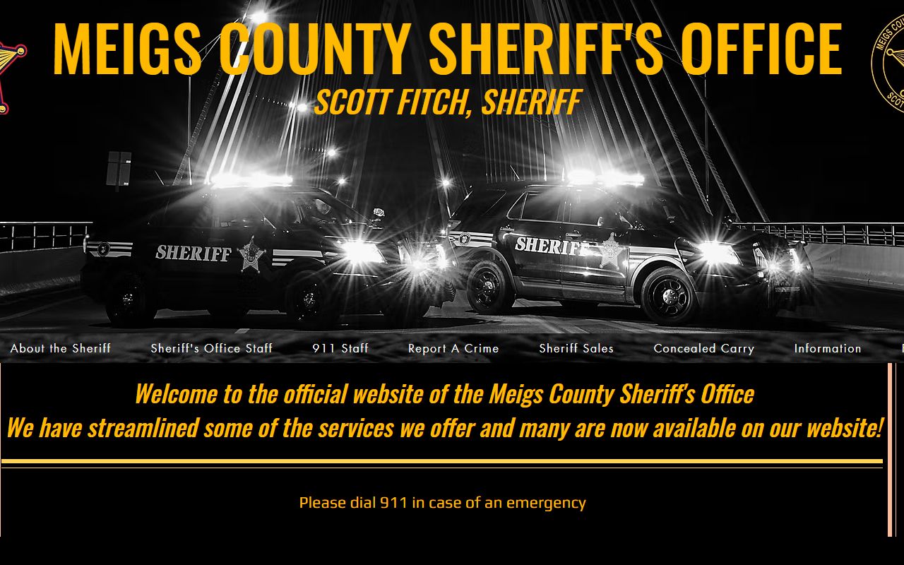 Meigs County Sheriff's Office home page for local arrest and records location